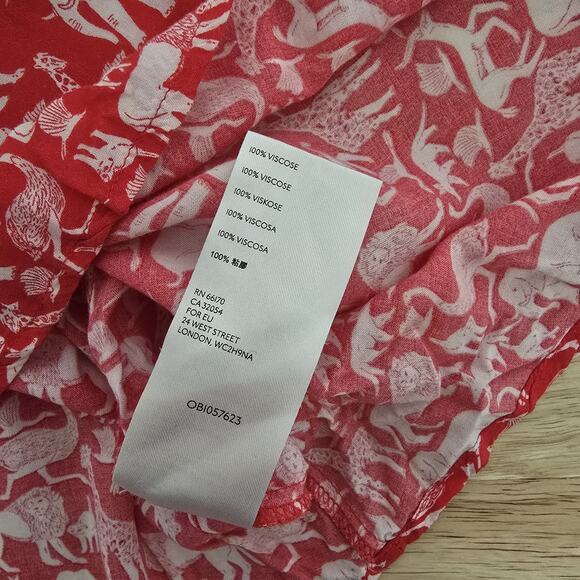 Maeve by Anthropologie Tank Top Womens 6 Animal Print Sleeveless Blouse Red - Picture 5 of 9